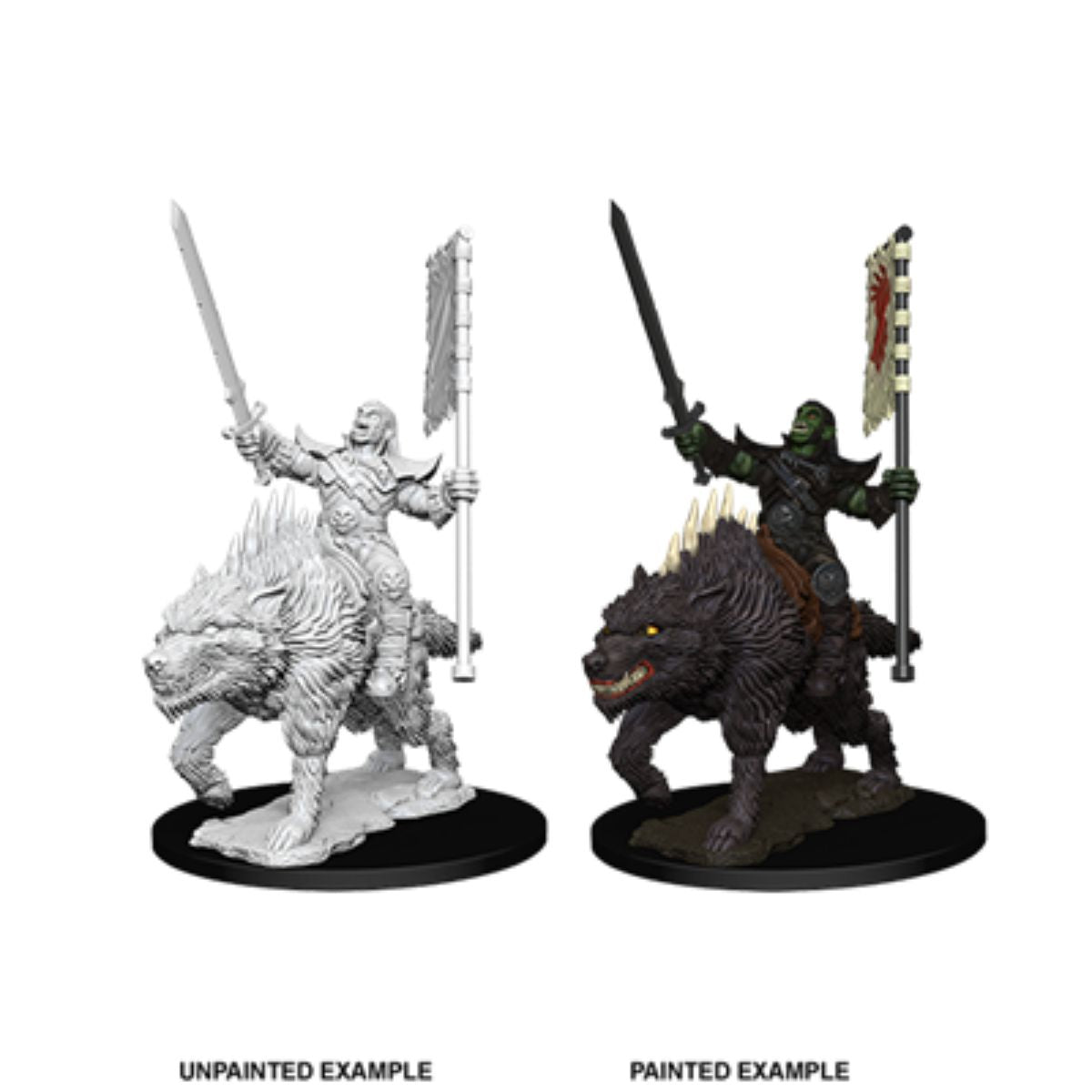 Pathfinder Battles Deep Cuts Unpainted Miniatures - Orc on Dire Wolf