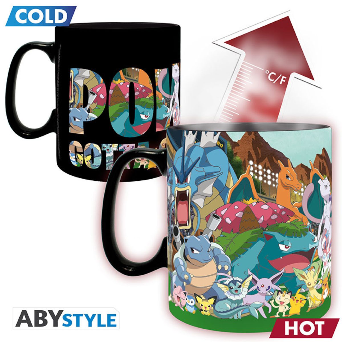 Pokemon Tasse Heat Change 460 ml "Gotta Catch Em All"