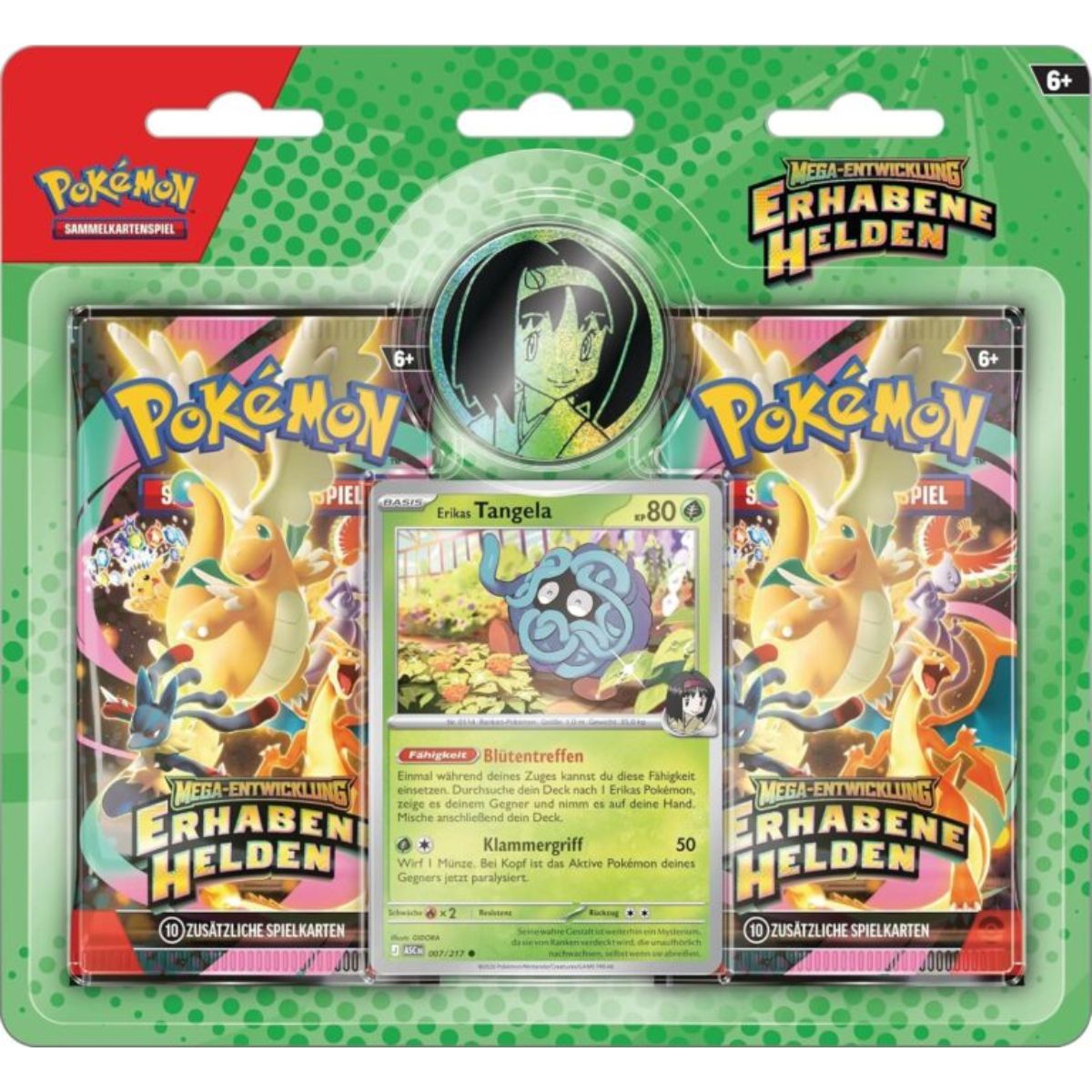Pokémon Erhabene Helden 2-Pack-Blister Erikas Tangela Deutsch