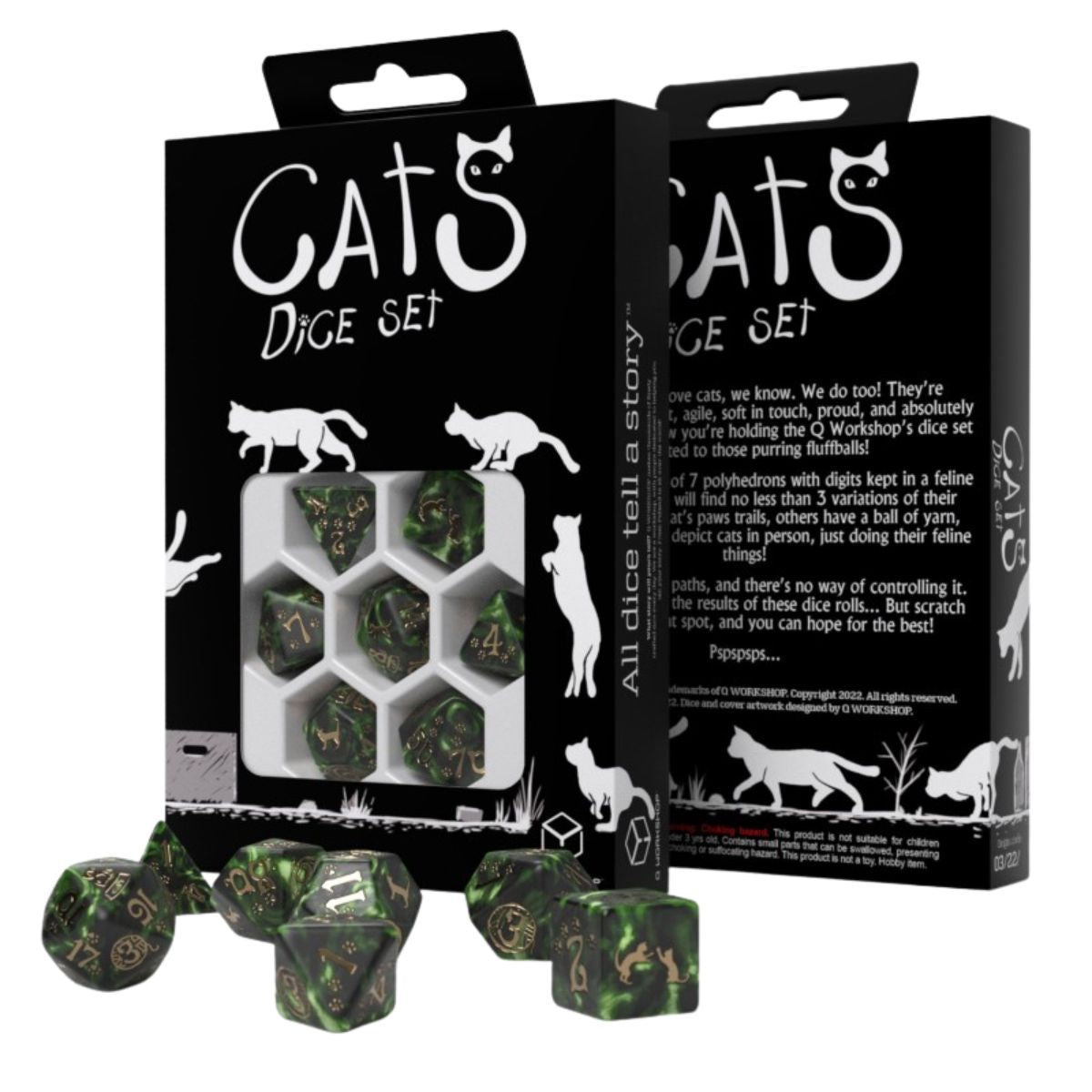 Q-Workshop Cats Dice Set Pixel