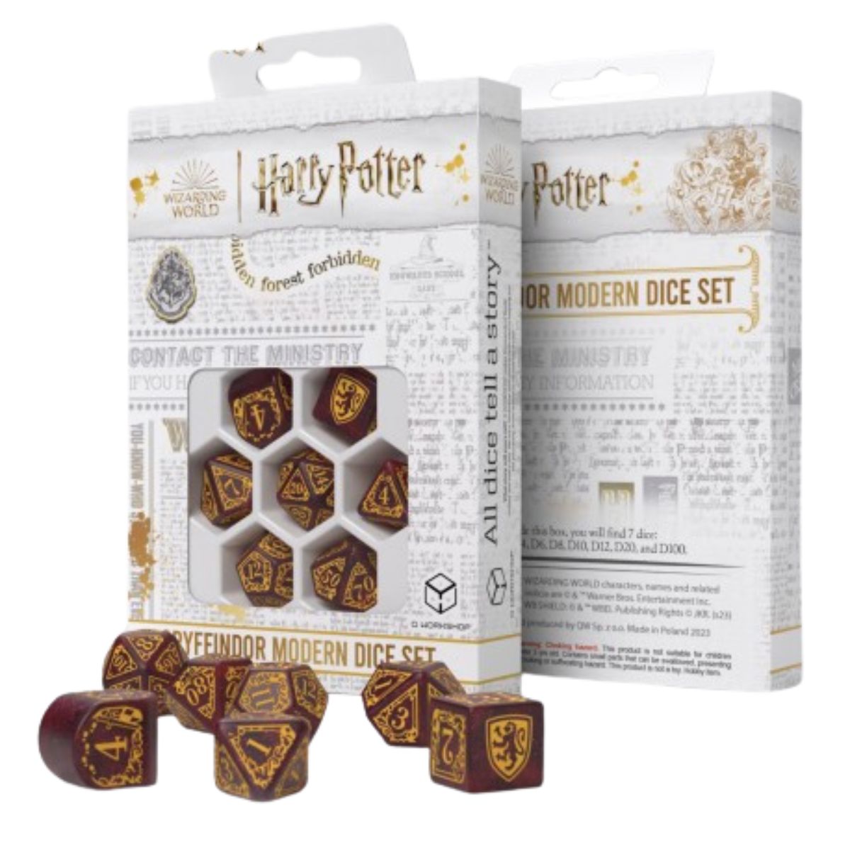 Q-Workshop Harry Potter Gryffindor Modern Dice Set Rot