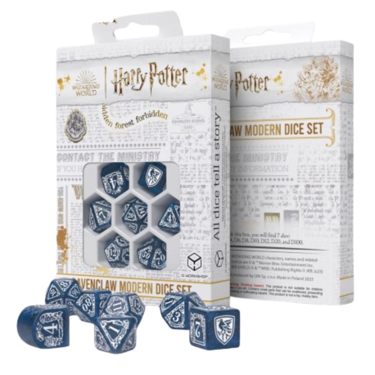 Q-Workshop Harry Potter Ravenclaw Modern Dice Set Blau