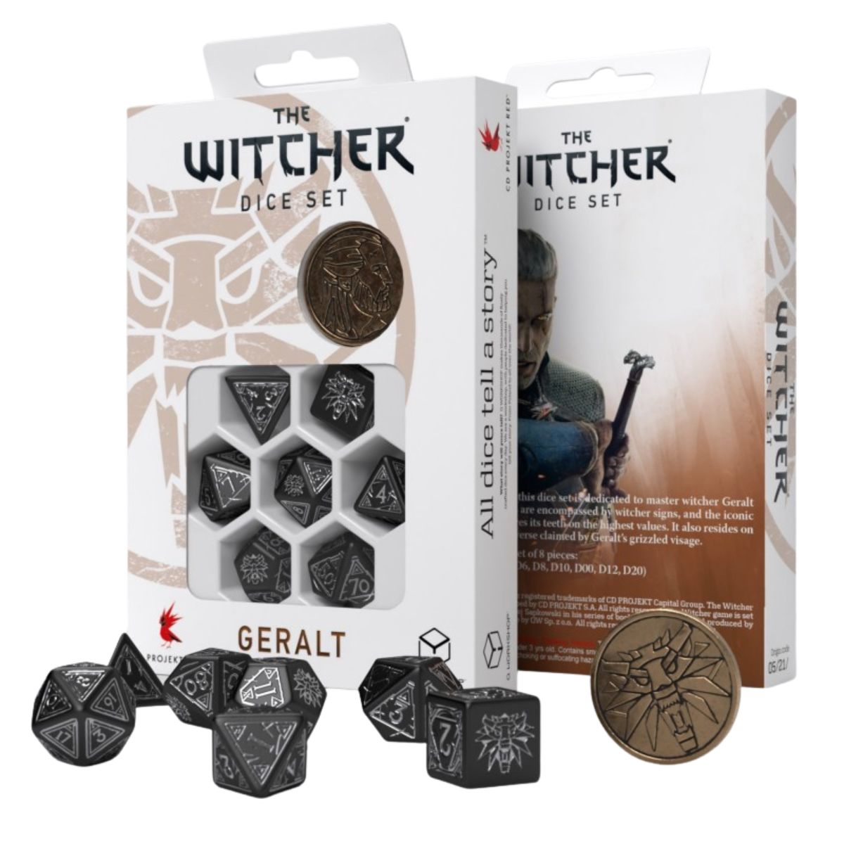 Q-Workshop The Witcher Dice Set Geralt The Silver Sword