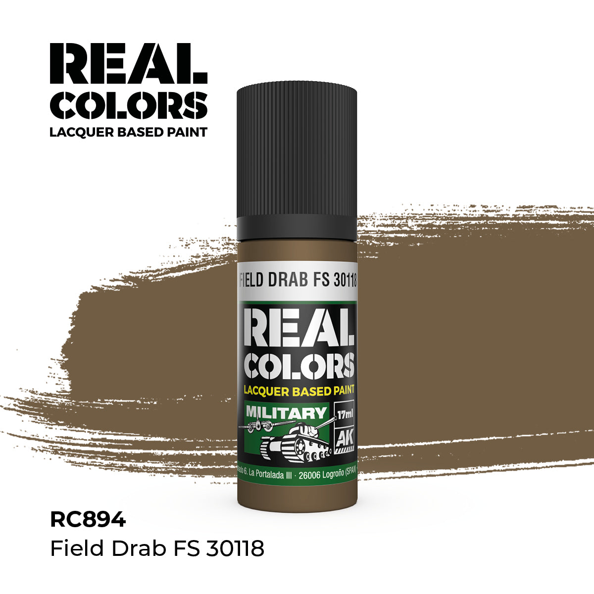 AK Interactive REAL COLORS Field Drab Fs 30118 17 ml.