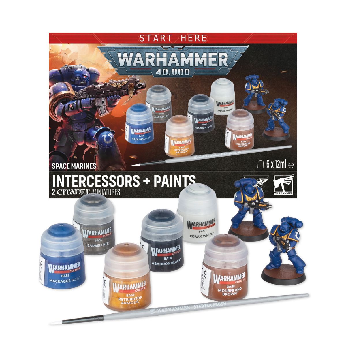 Warhammer 40k Space Marines With Paints And Tools