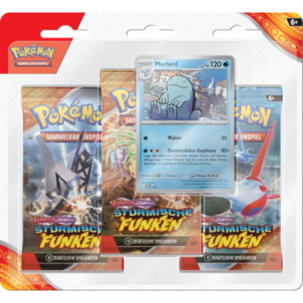 Pokémon - Karmesin & Purpur Stürmische Funken 3-Pack Blister Morlord - DE