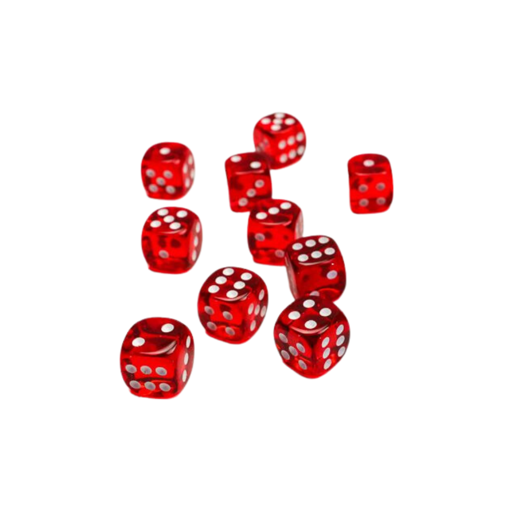 Chessex W6x36 Würfelset Translucent Rot/Weiß