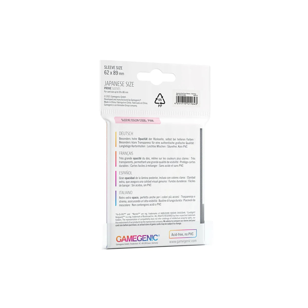 Gamegenic PRIME Japanese Sized Sleeves Dunkelgrau