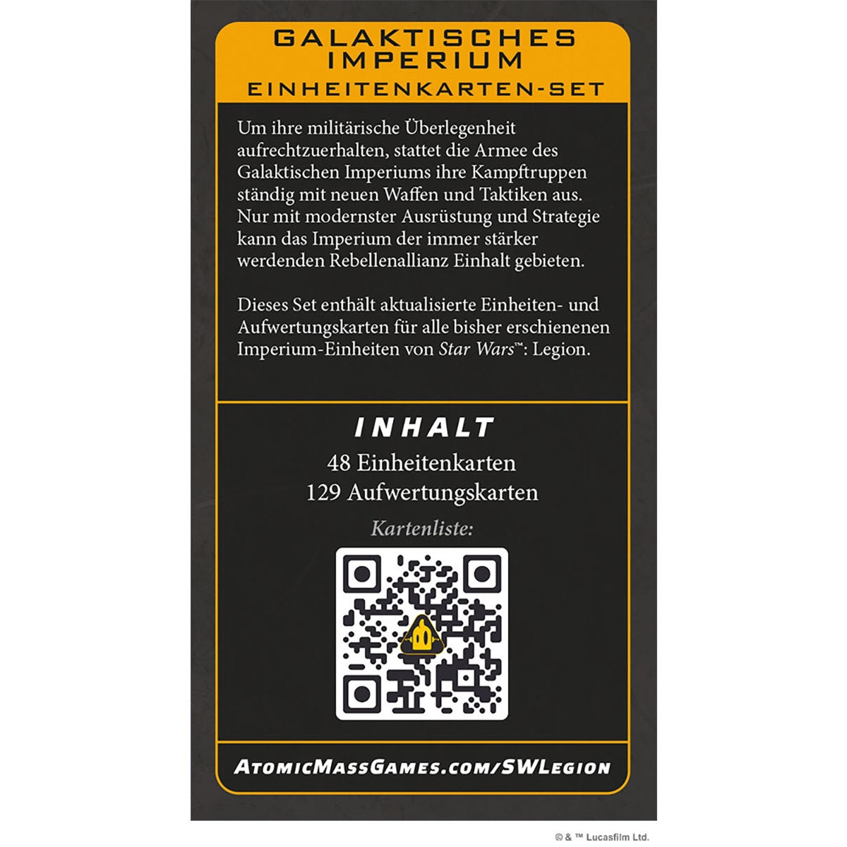 Star Wars: Legion – Galaktisches Imperium Einheitenkarten-Set