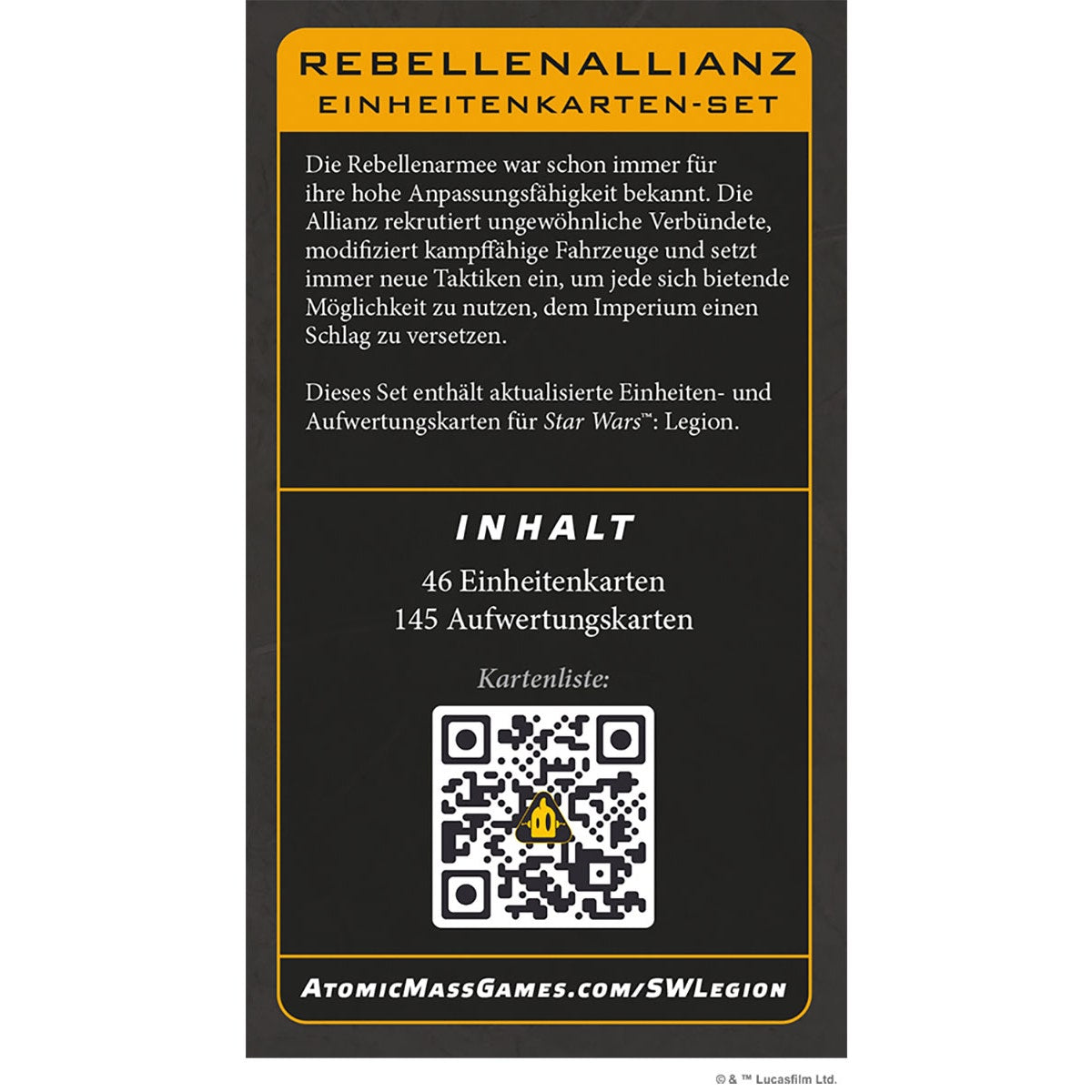 Star Wars: Legion – Rebellen Allianz Einheitenkarten-Set