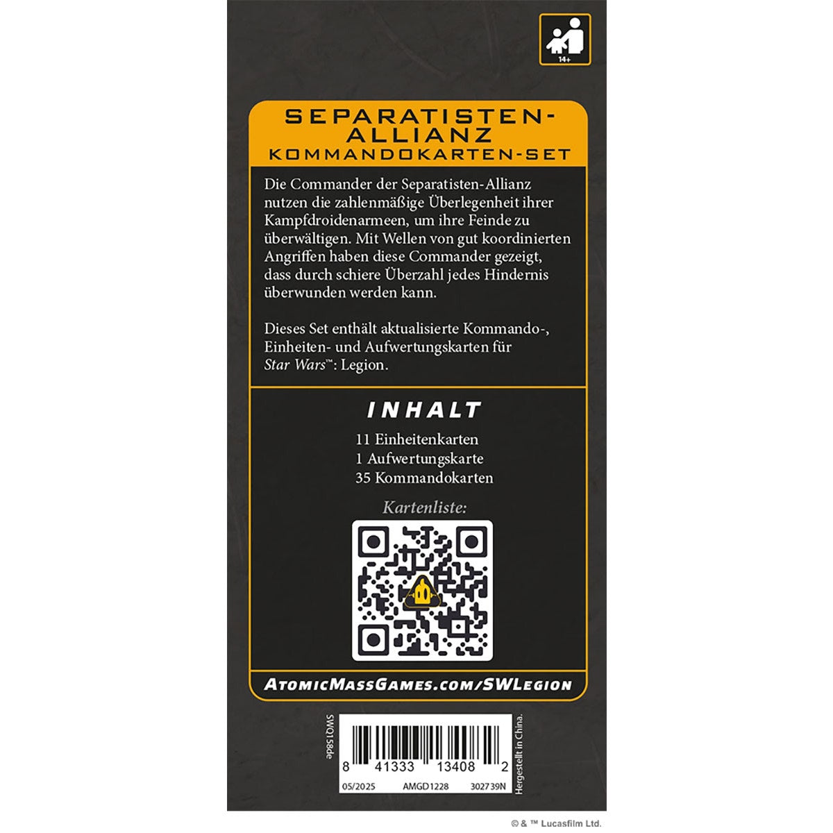 Star Wars: Legion – Separatisten-Allianz Kommandokarten-Set