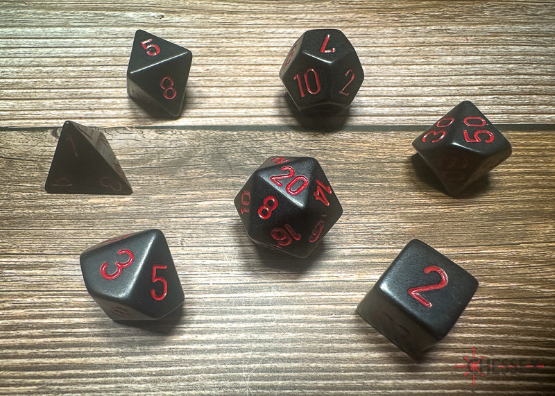 Chessex Polyhedral 7-Die Würfel-Set Translucent Smoke/Weiß