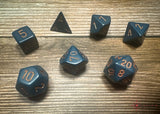 Chessex Polyhedral 7-Die Würfel-Set Opaque - Dunkelblau/Kupfer