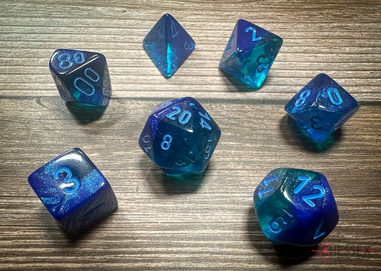 Chessex Polyhedral 7-Die Würfel-Set Translucent Smoke/Weiß