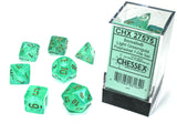 Chessex Polyhedral 7-Die Würfel-Set Borealis - Hellgrün/Gold