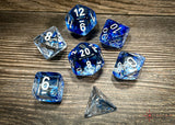 Chessex Polyhedral 7-Die Würfel-Set Translucent Smoke/Weiß