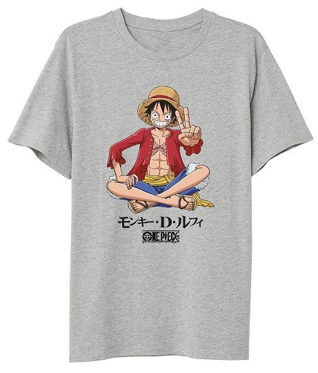 One Piece T-Shirt Ruffy Sitting - L