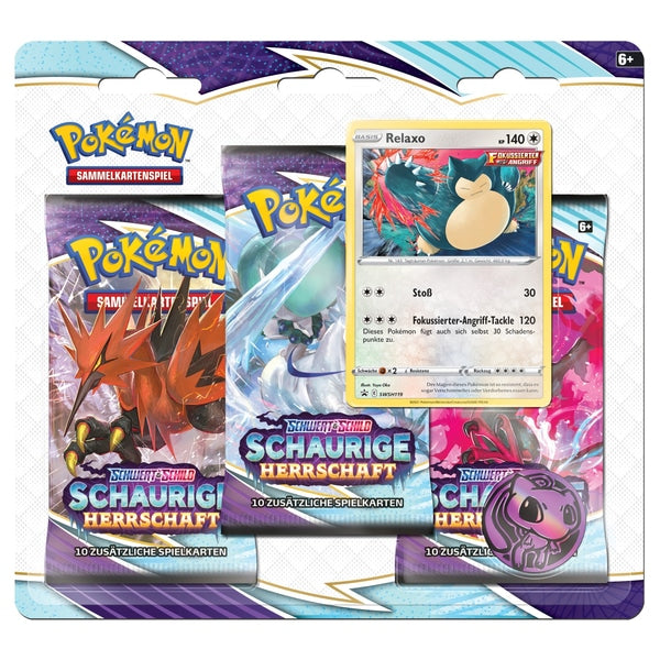 Pokémon SWSH06 - Schaurige Herrschaft - 3-Pack Blister - Relaxo -deutsch