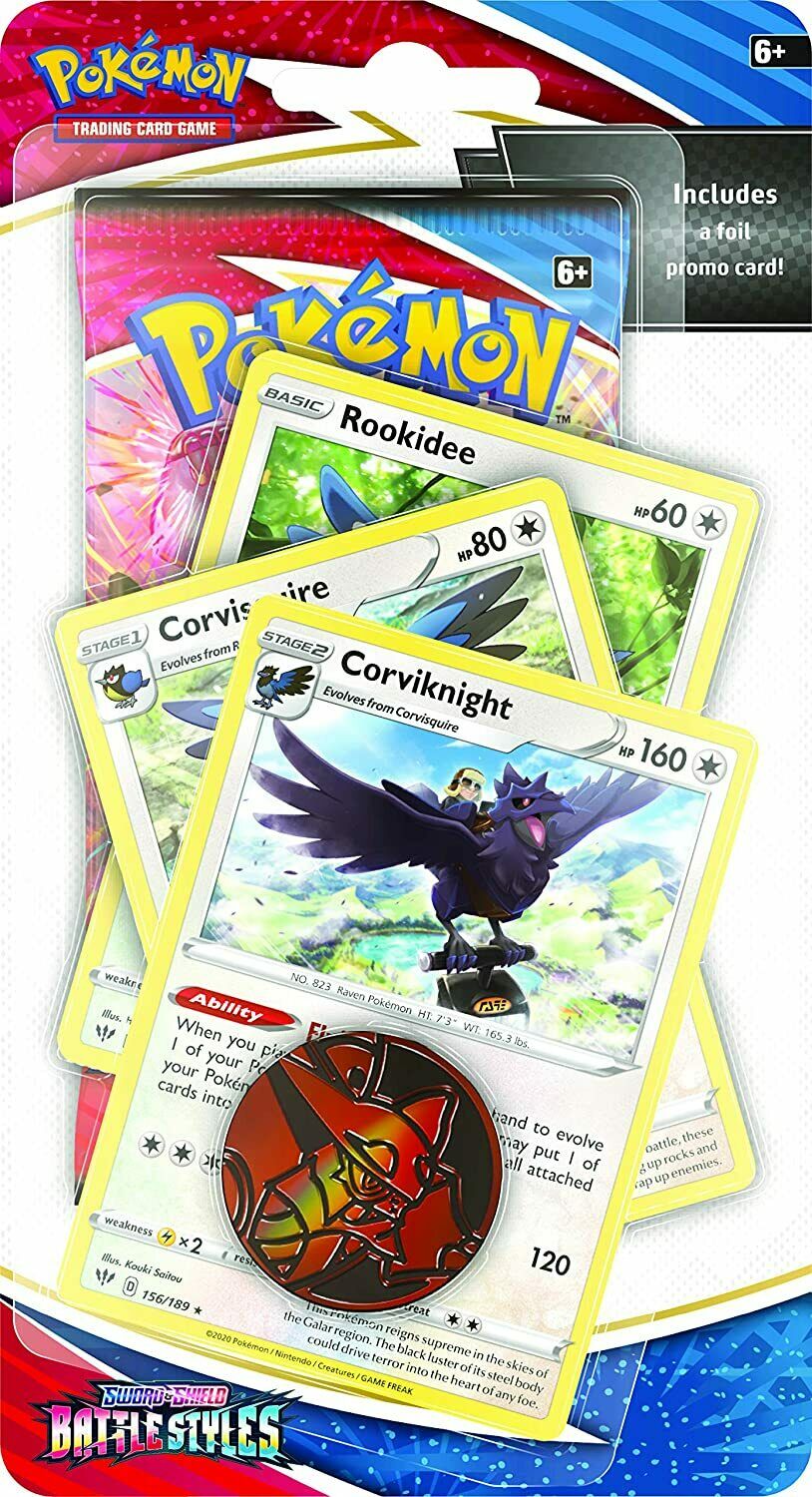 Pokémon SWSH05 Kampfstile - Premium Checklane Blister Corviknigh - englisch