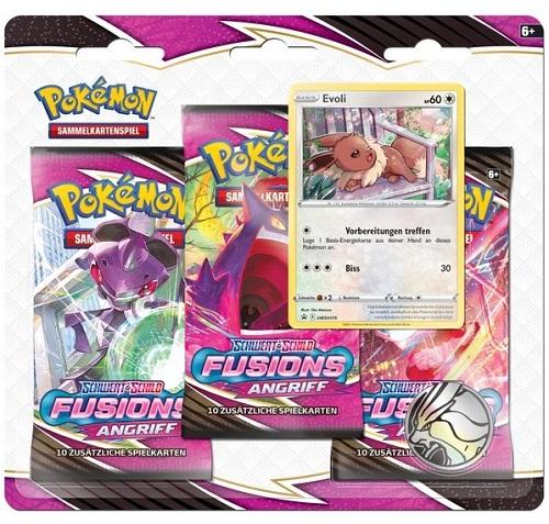 Pokémon Fusions Angriff - SWSH08 - 3-Pack Blister - Evoli - deutsch
