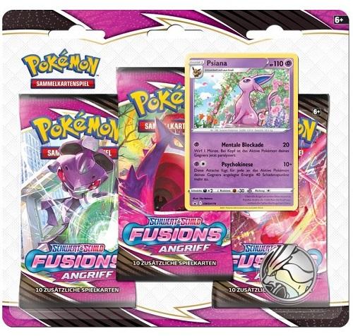 Pokémon Fusions Angriff - SWSH08 - 3-Pack Blister - Psiana - deutsch