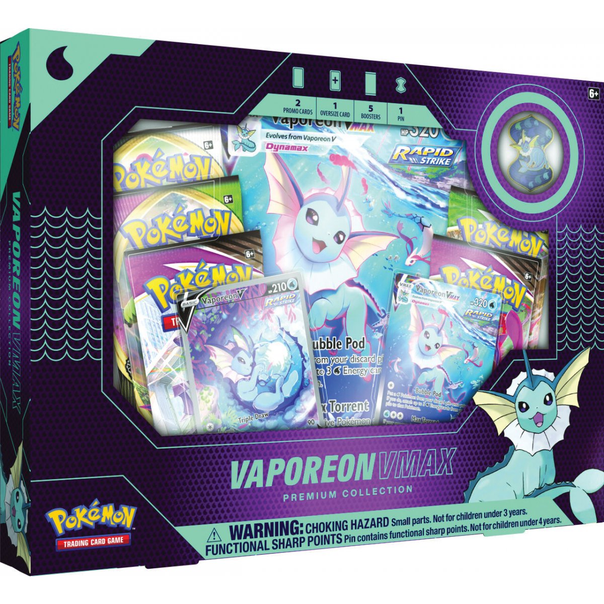 Pokémon Fusion Strike - SWSH08 - Premium Collection - Vaporeon VMax - englisch
