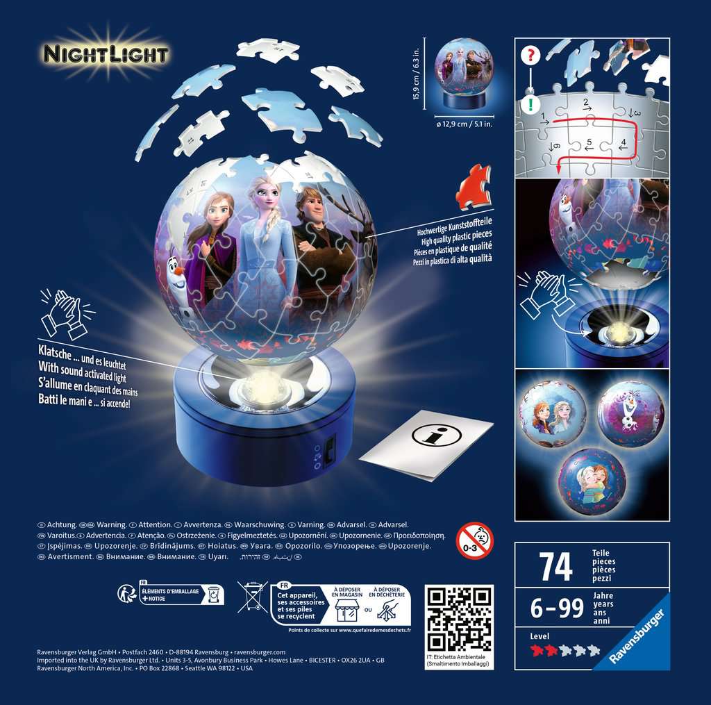 3D Puzzle-Ball - Nachtlicht - Frozen 2