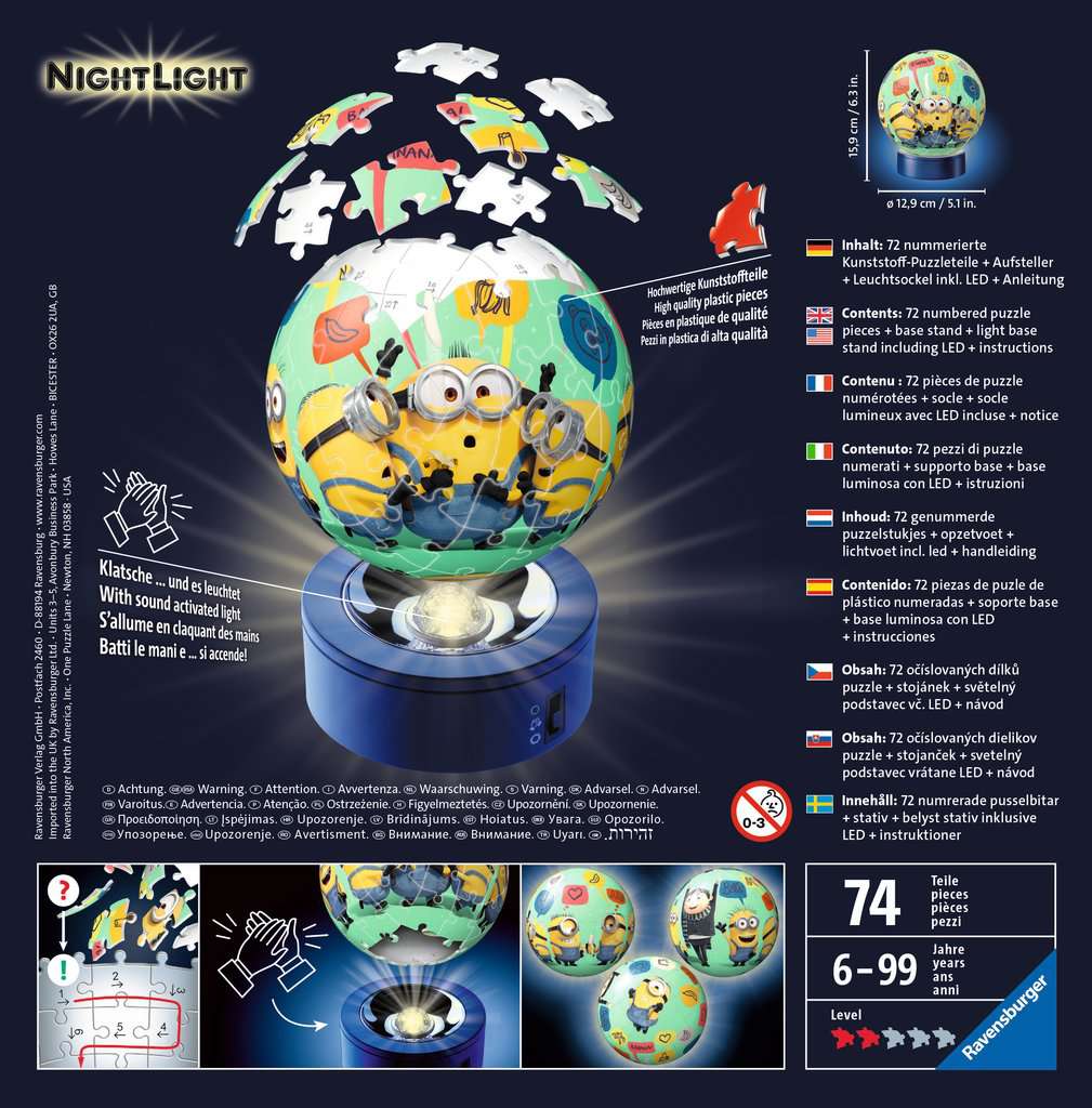 3D Puzzle-Ball - Nachtlicht - Minions 2