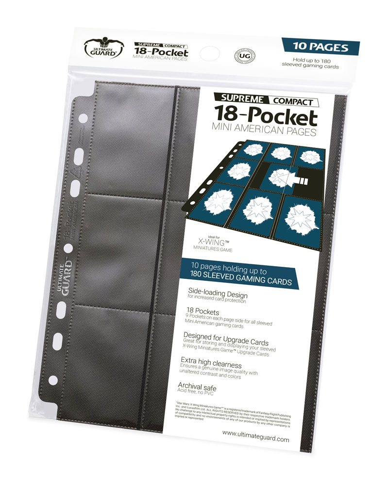 Ultimate Guard 18-Pocket Compact Pages Mini American Schwarz (10)