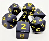 Würfelset Opaque: Black/Yellow (7)