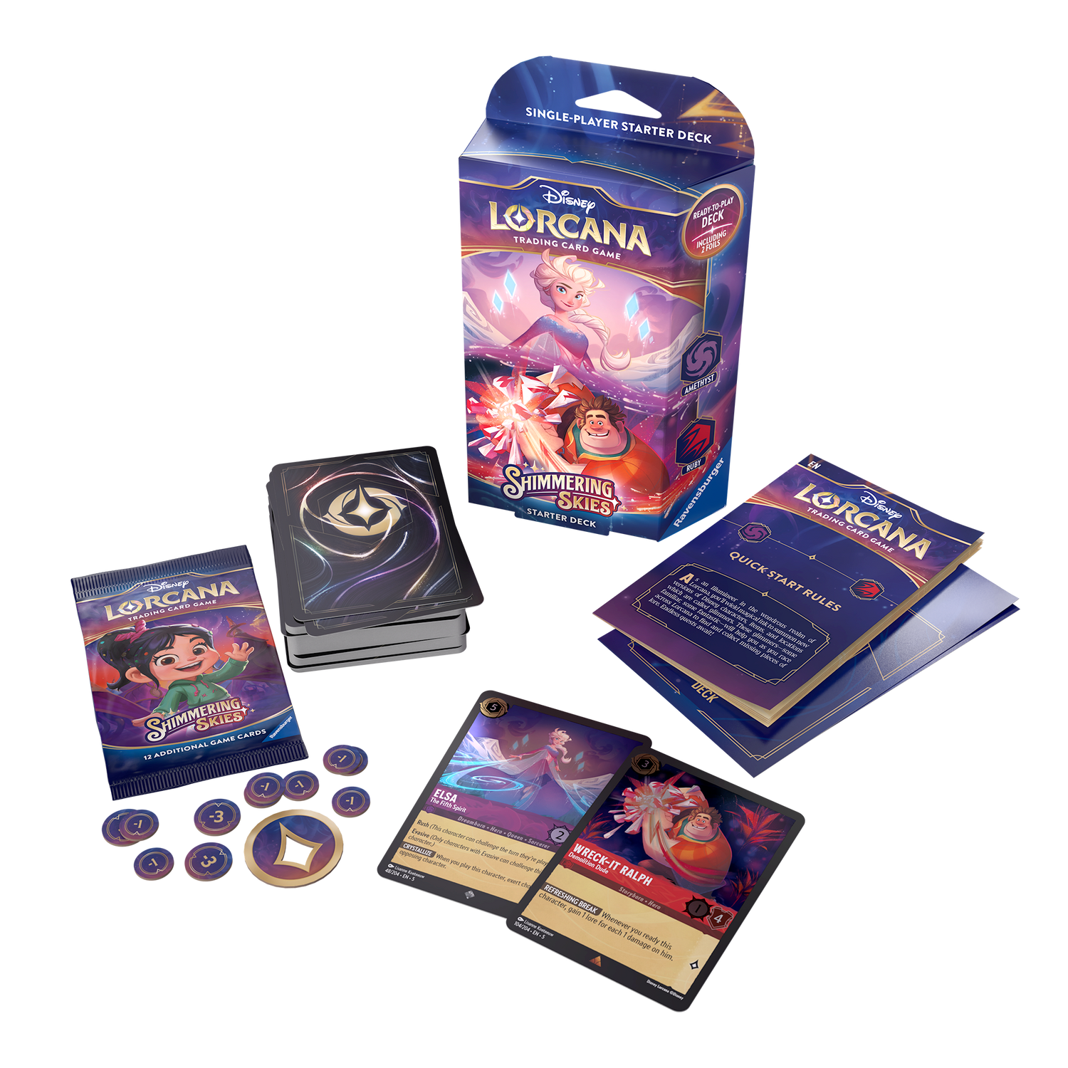 Disney Lorcana - Shimmering Skies Starter Deck - Elsa and Ralph - EN