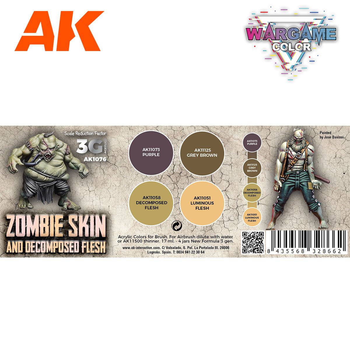 AK Interactive Wargame Color Set. Zombie Skin.