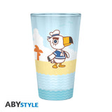 Animal Crossing Large Glass 400ml "Beach Characters"