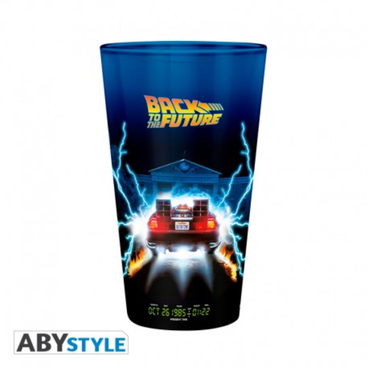 Back To The Future Large Glass 400ml -Delorean