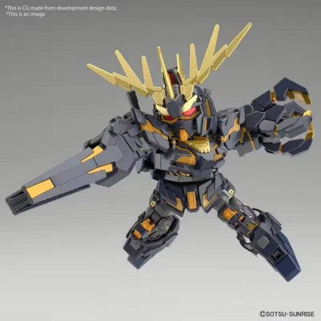 Bandai SD Gundam Unicorn 02 Banshee (Destroy) & Norn Parts Mobile Suit Gundam (8cm)