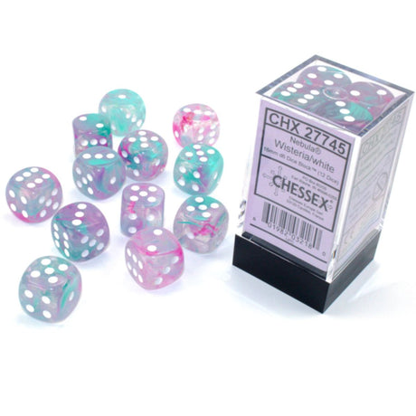 Chessex  16mm D6-Würfel-Set (12) Velvet / Schwarz/Rot