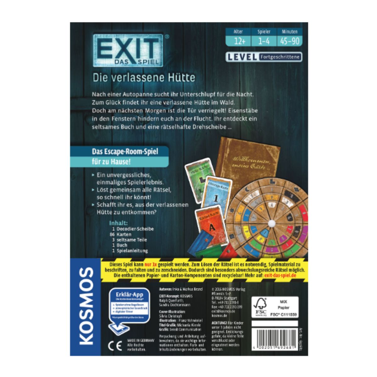NEU: EXIT – Die Rückkehr in die verlassene Hütte -Fortgeschritten in Bielefeld - Gadderbaum | Gesellschaftsspiele günstig kaufen, gebraucht oder neu