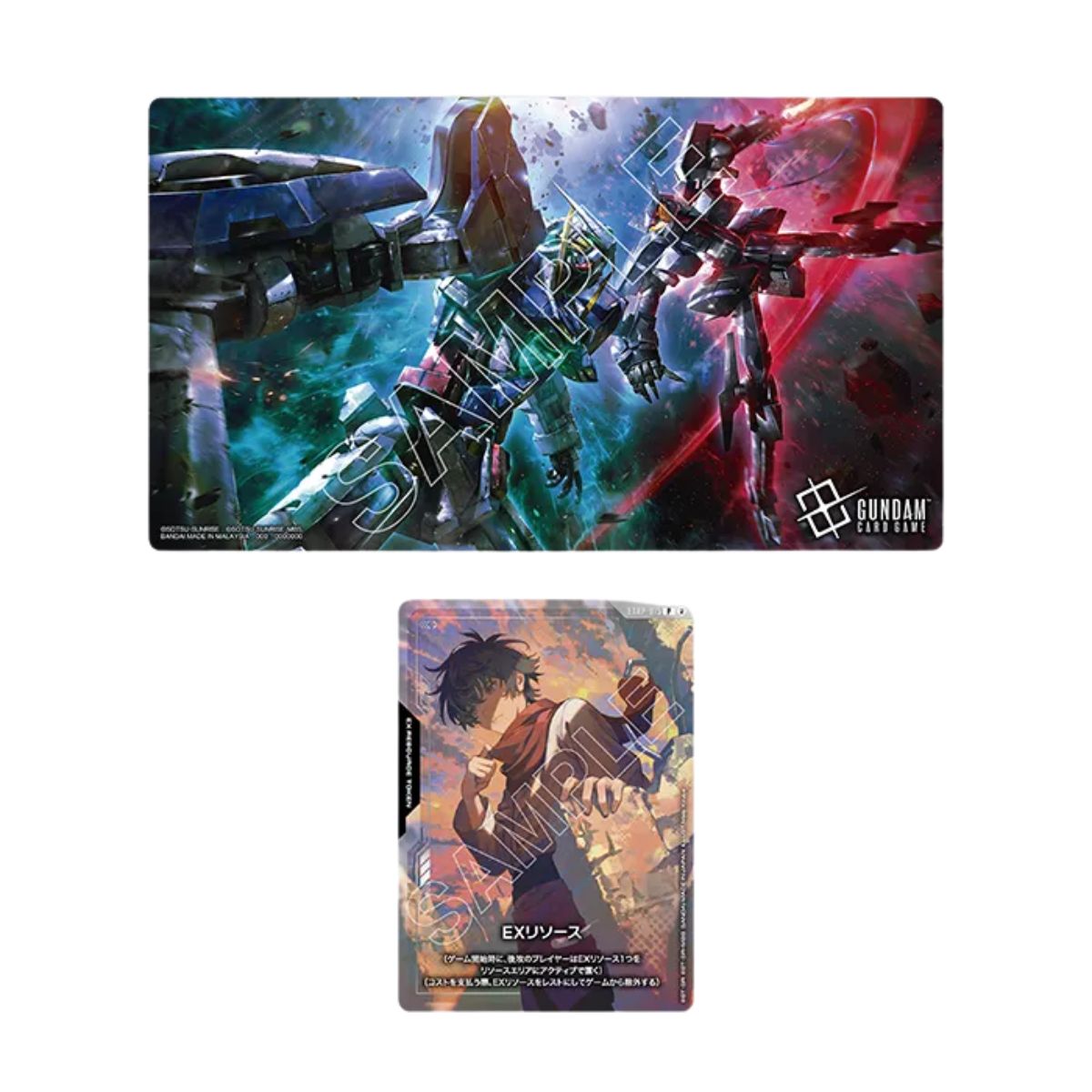 Gundam Card Game Official Playmat & Card Set -Mobile Suit Gundam 00-