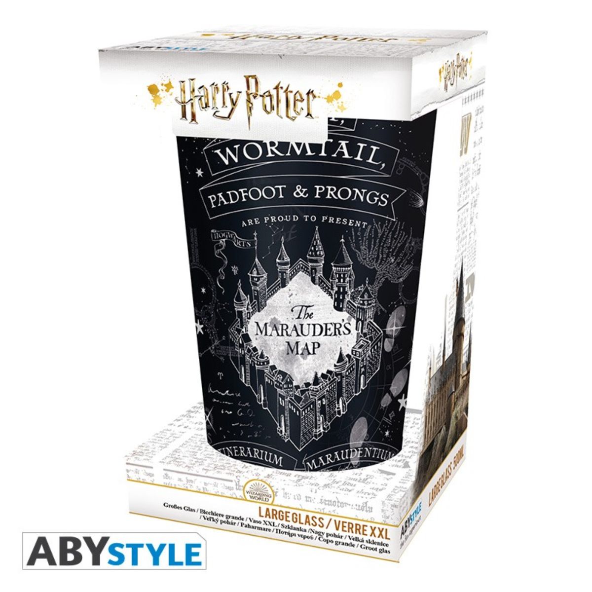 Harry Potter Large Glass 400ml Marauder'S Map Matte