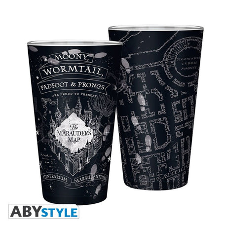 Harry Potter Large Glass 400ml Marauder'S Map Matte
