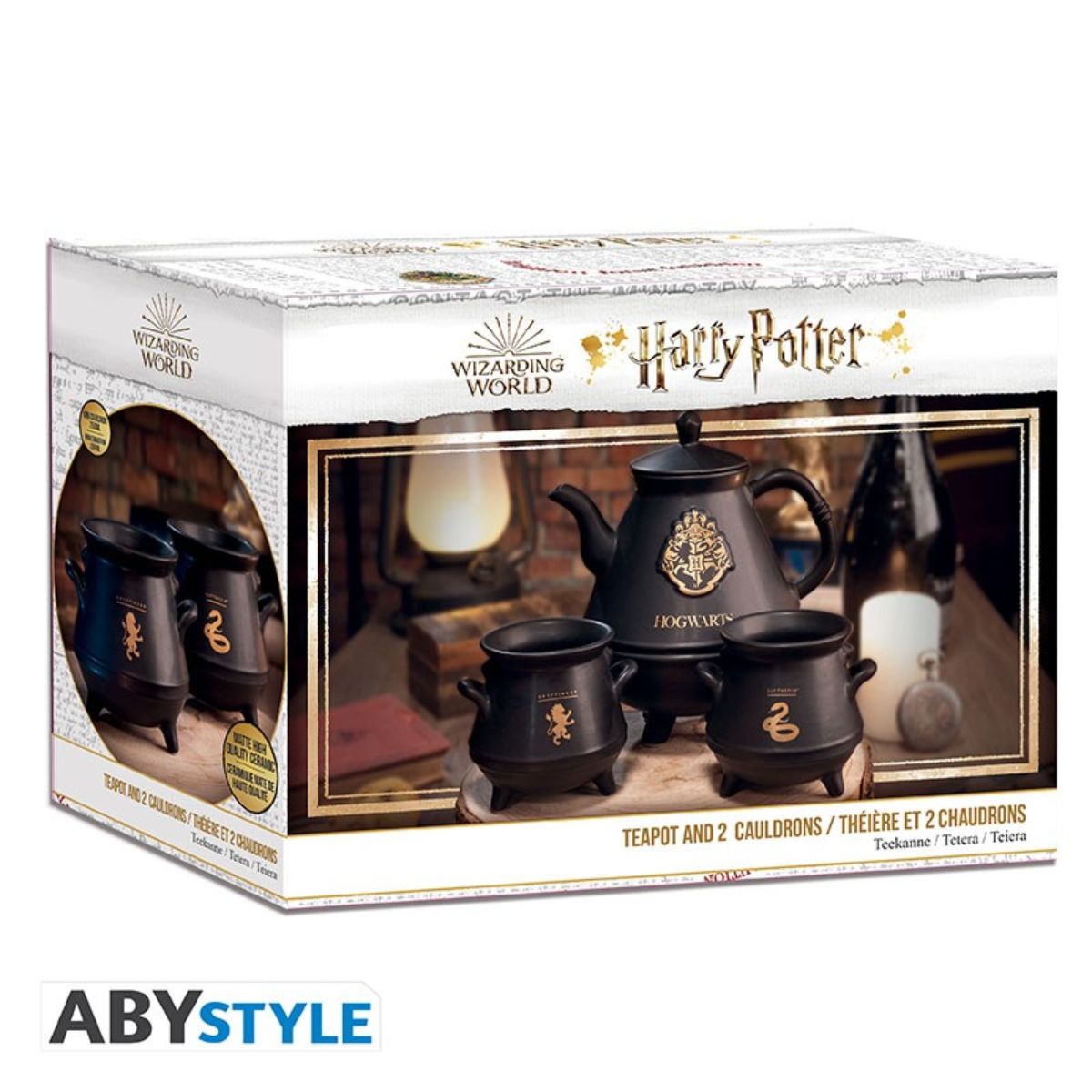 Harry Potter Teapot With Hogwarts Cauldrons Set