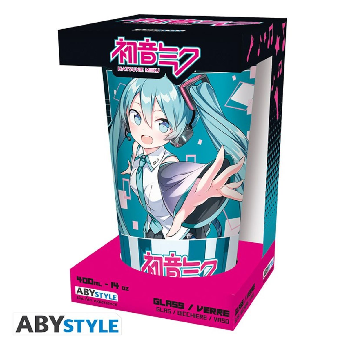 Hatsune Miku Large Glass 400ml Musical City