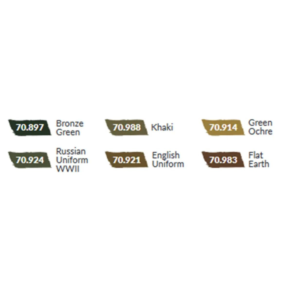 Vallejo Model Color WWII Paint Set British Armour & Infantry (6 Farben)