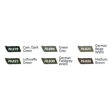 Vallejo Model Color WWII Paint Set German Infantry (6 Farben)