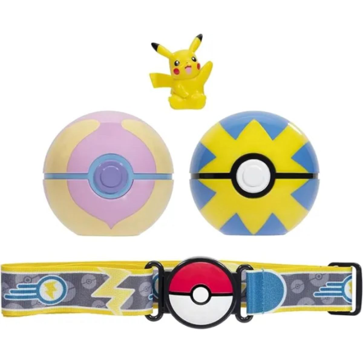 Pokémon Clip N Go Poke Ball Belt Set Pikachu 7 with Heal Ball & Quick Ball Electric-Type