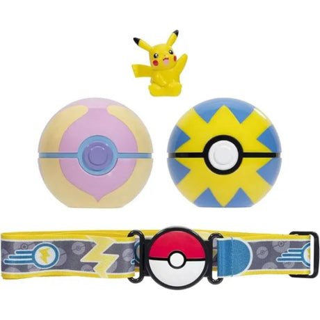 Pokémon Clip N Go Poke Ball Belt Set Pikachu 7 with Heal Ball & Quick Ball Electric-Type
