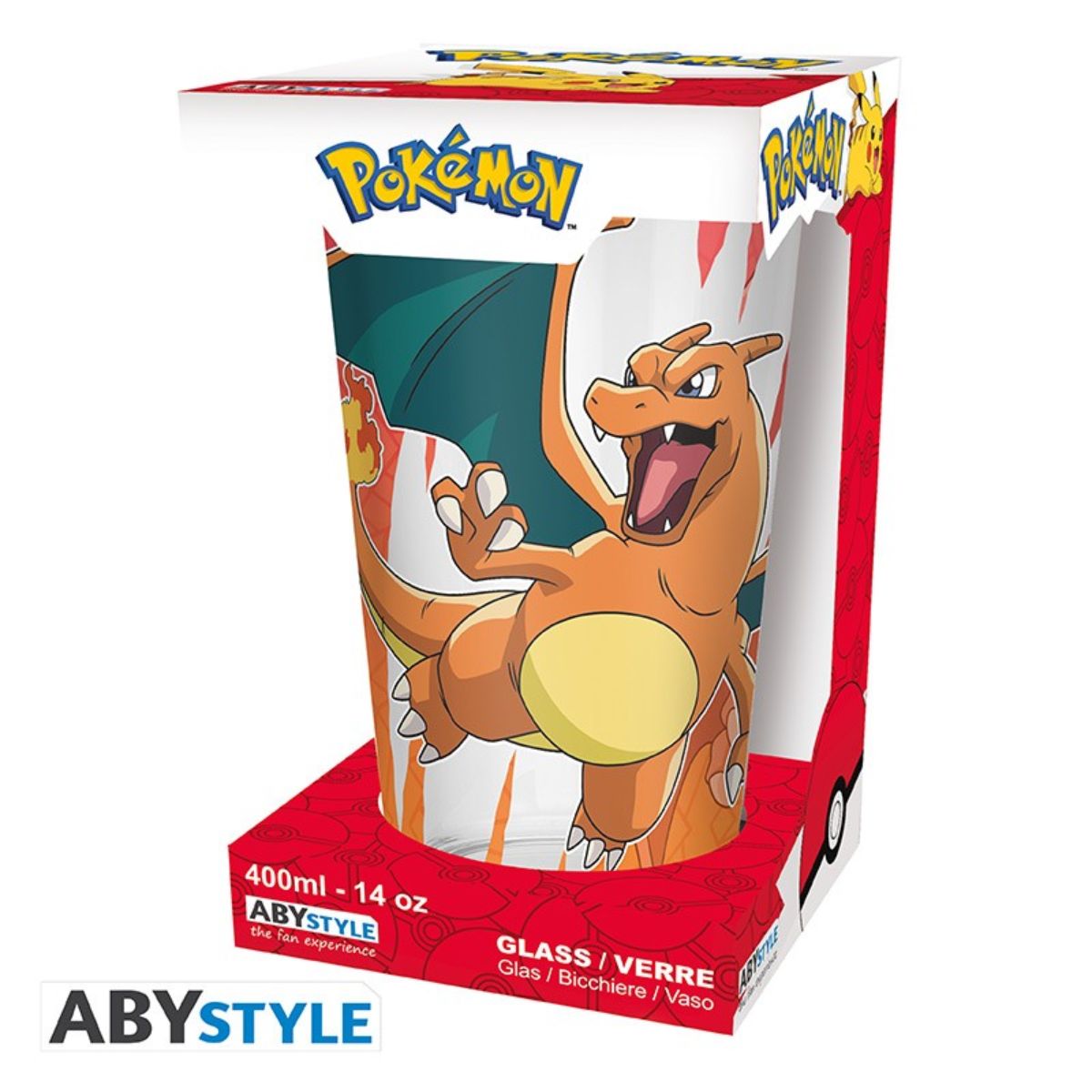 Pokemon Large Glass Premium 400ml Charizard