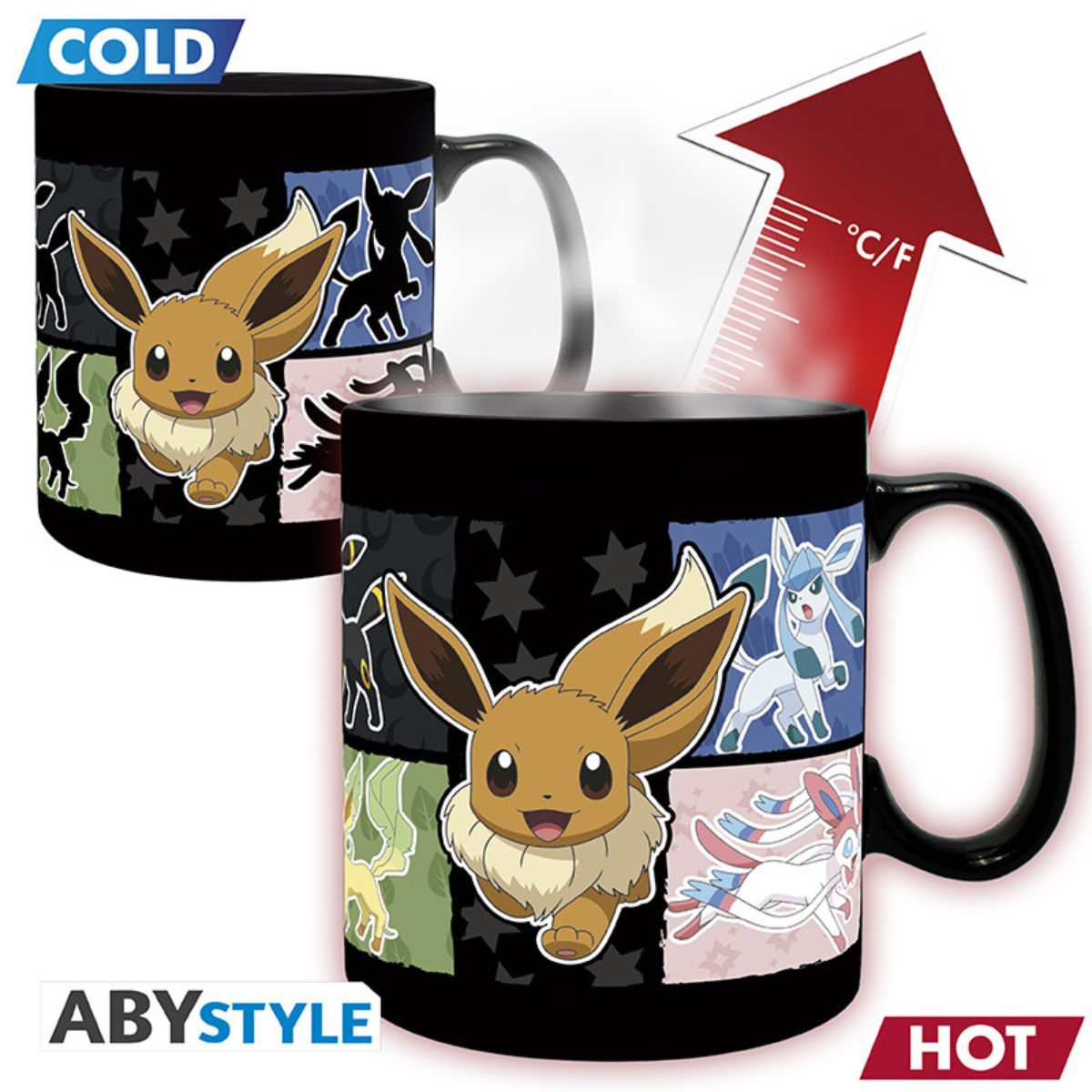 Pokemon Mug Heat Change 460 ml Eevee Cardboard Box