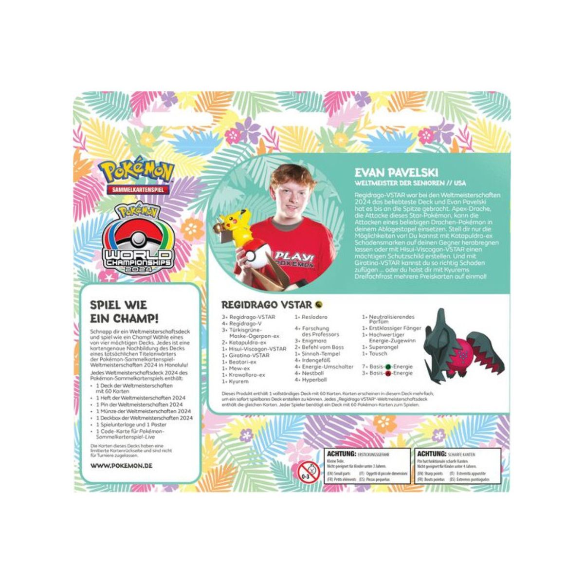 Pokemon Weltmeisterschaftsdeck 2024 Evan Pavelski "Regidrago VSTAR" Deutsch