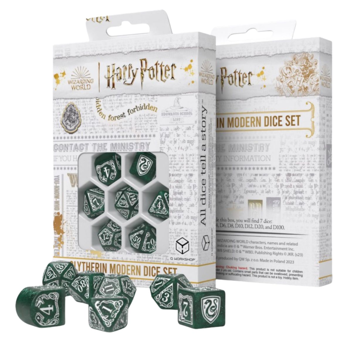 Q-Workshop Harry Potter Slytherin Modern Dice Set Grün